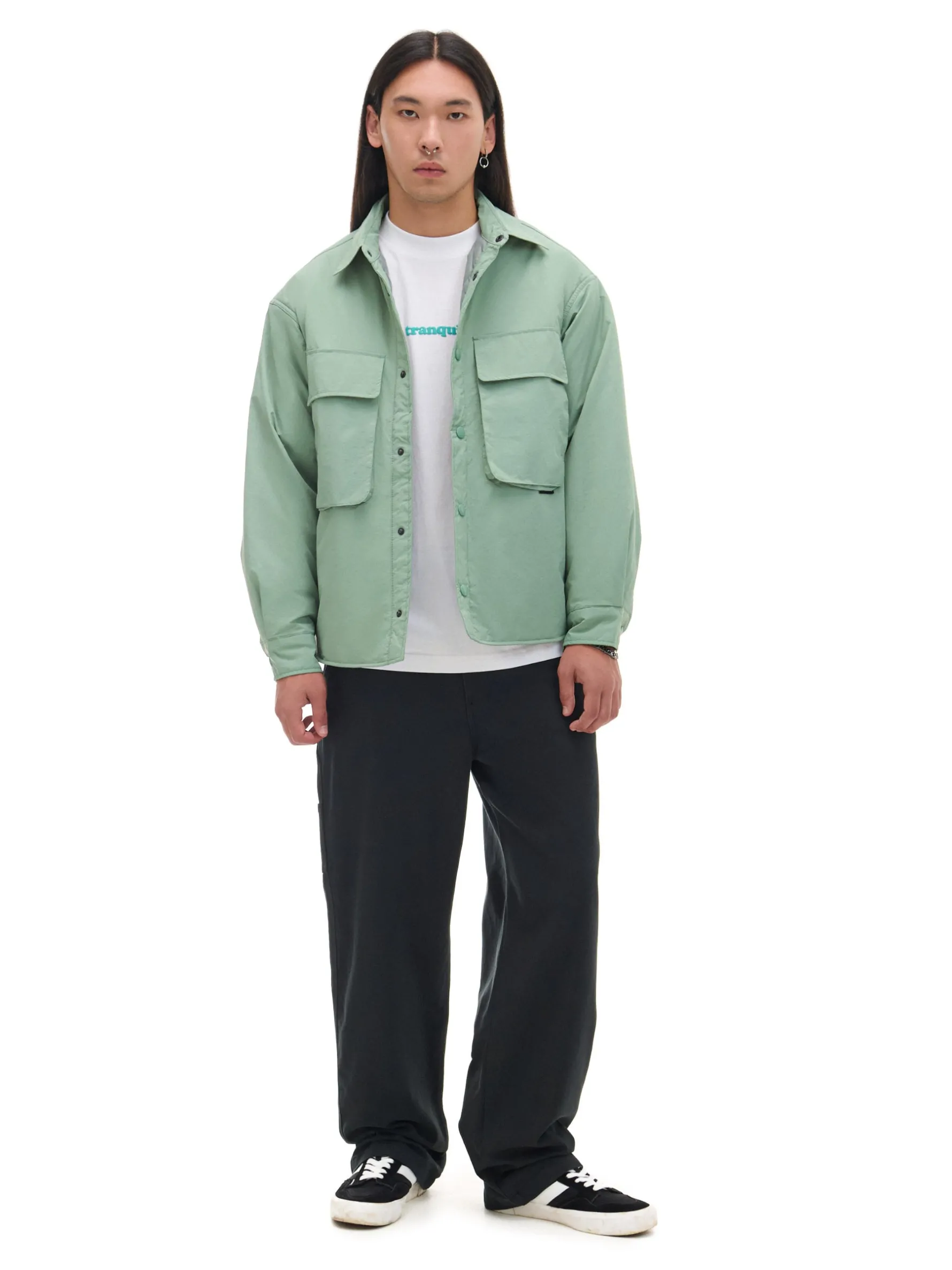 Cropp Koszule*Ocieplana koszula z kieszeniami zielony