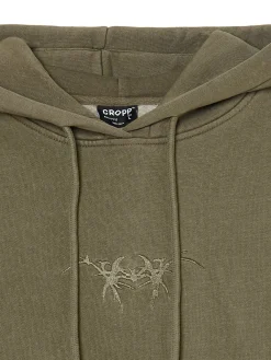 Cropp Bluzy|Sety*Oliwkowa bluza hoodie z naszywką UNISEX zielony