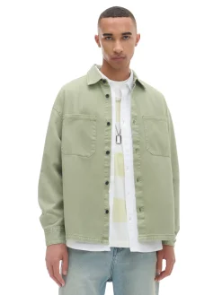 Cropp Denim|Koszule*Oliwkowa koszula z kieszeniami zielony