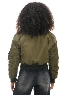 Cropp Kożuszki, Futerka*Oliwkowa kurtka z odpinanym kołnierzem zielony