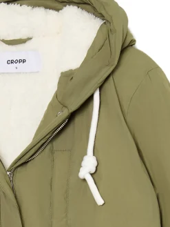 Cropp Kurtki, Płaszcze|Kożuszki, Futerka*Oliwkowa parka z kapturem zielony