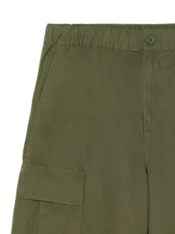 Cropp Spodnie*Oliwkowe spodnie loose z regulacją nogawek zielony