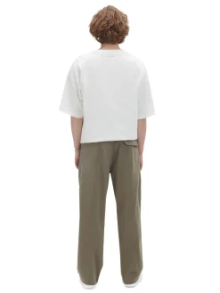 Cropp Spodnie*Oliwkowe spodnie parachute z paskiem zielony