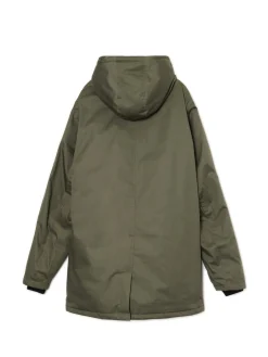 Cropp Kurtki Zimowe|Kurtki, Płaszcze*Oliwkowy płaszcz z kapturem zielony