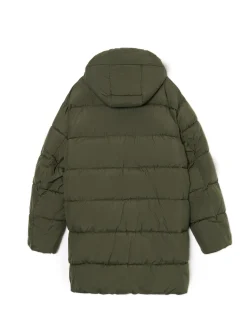 Cropp Kurtki Zimowe|Kurtki, Płaszcze*Oliwkowy pikowany płaszcz z kapturem zielony