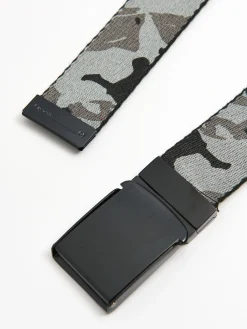 Cropp Paski*Pasek do spodni z militarnym nadrukiem szary