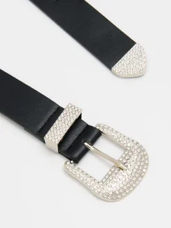 Cropp Paski*Pasek z klamrą w cyrkonie czarny