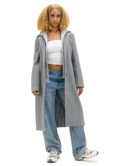 Cropp Kurtki, Płaszcze*Płaszcz z odpinaną wstawką z kapturem jasnyszary