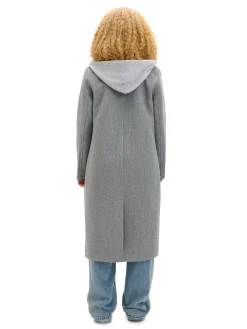 Cropp Kurtki, Płaszcze*Płaszcz z odpinaną wstawką z kapturem jasnyszary