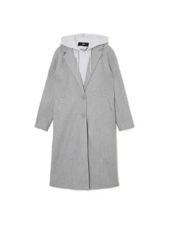 Cropp Kurtki, Płaszcze*Płaszcz z odpinaną wstawką z kapturem jasnyszary