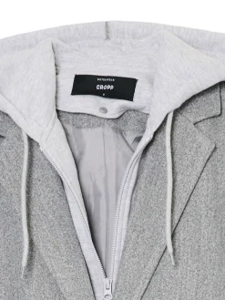 Cropp Kurtki, Płaszcze*Płaszcz z odpinaną wstawką z kapturem jasnyszary