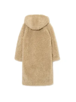 Cropp Kożuszki, Futerka|Kurtki, Płaszcze*Płaszcz ze sztucznego baranka beżowy