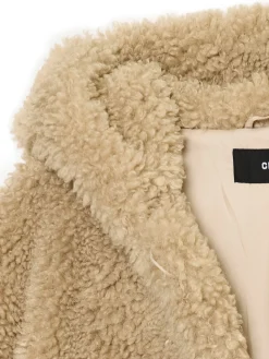 Cropp Kożuszki, Futerka|Kurtki, Płaszcze*Płaszcz ze sztucznego baranka beżowy