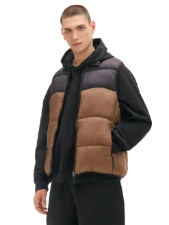 Cropp Kurtki, Płaszcze*Pikowana brązowa kamizelka brązowy