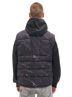 Cropp Kurtki, Płaszcze*Pikowana kamizelka z nadrukiem czarny