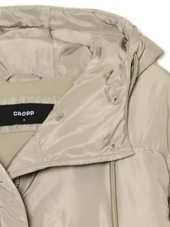 Cropp Kurtki, Płaszcze*Pikowana kurtka z kapturem zielony