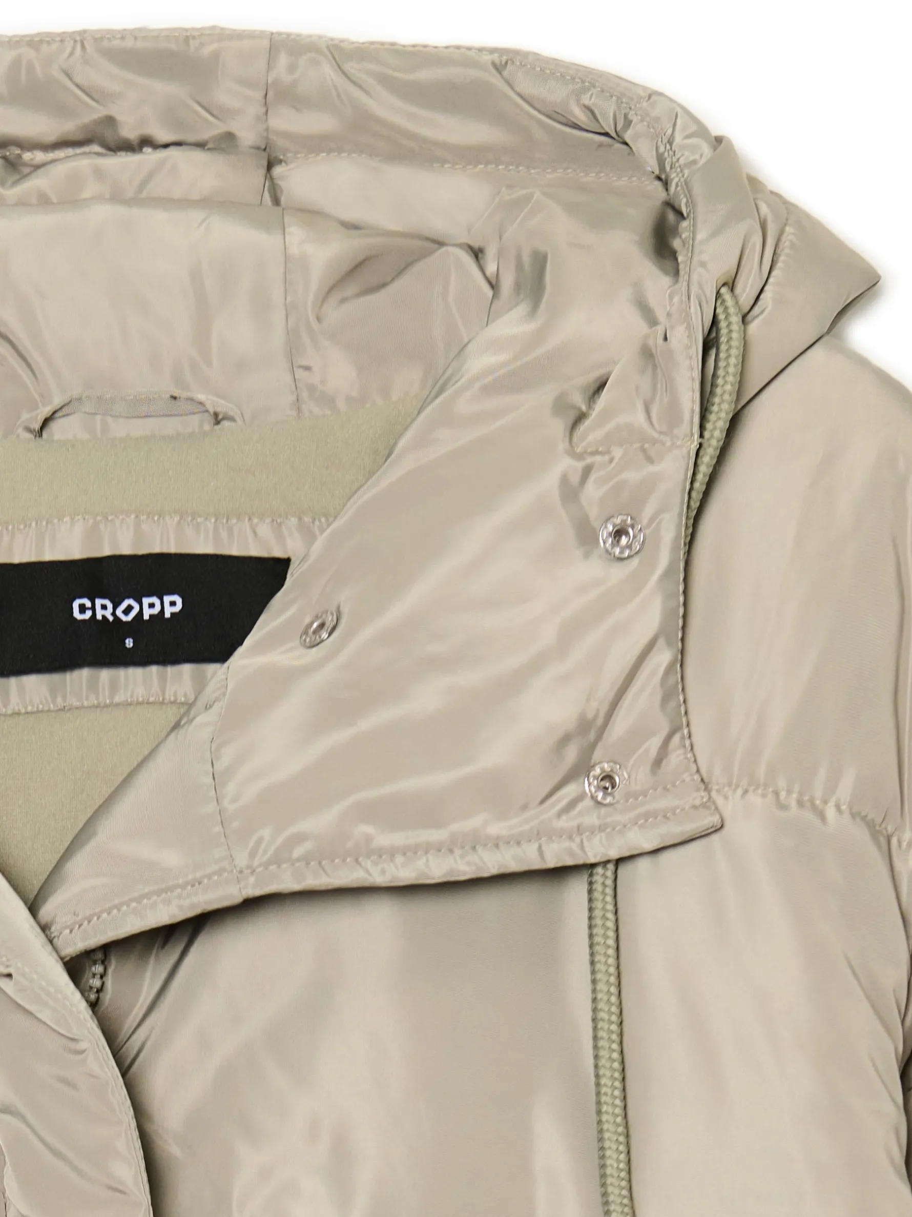 Cropp Kurtki, Płaszcze*Pikowana kurtka z kapturem zielony