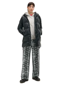 Cropp Kurtki, Płaszcze*Pikowany płaszcz ze sztucznej skóry czarny