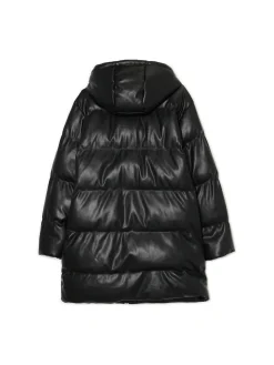 Cropp Kurtki, Płaszcze*Pikowany płaszcz ze sztucznej skóry czarny