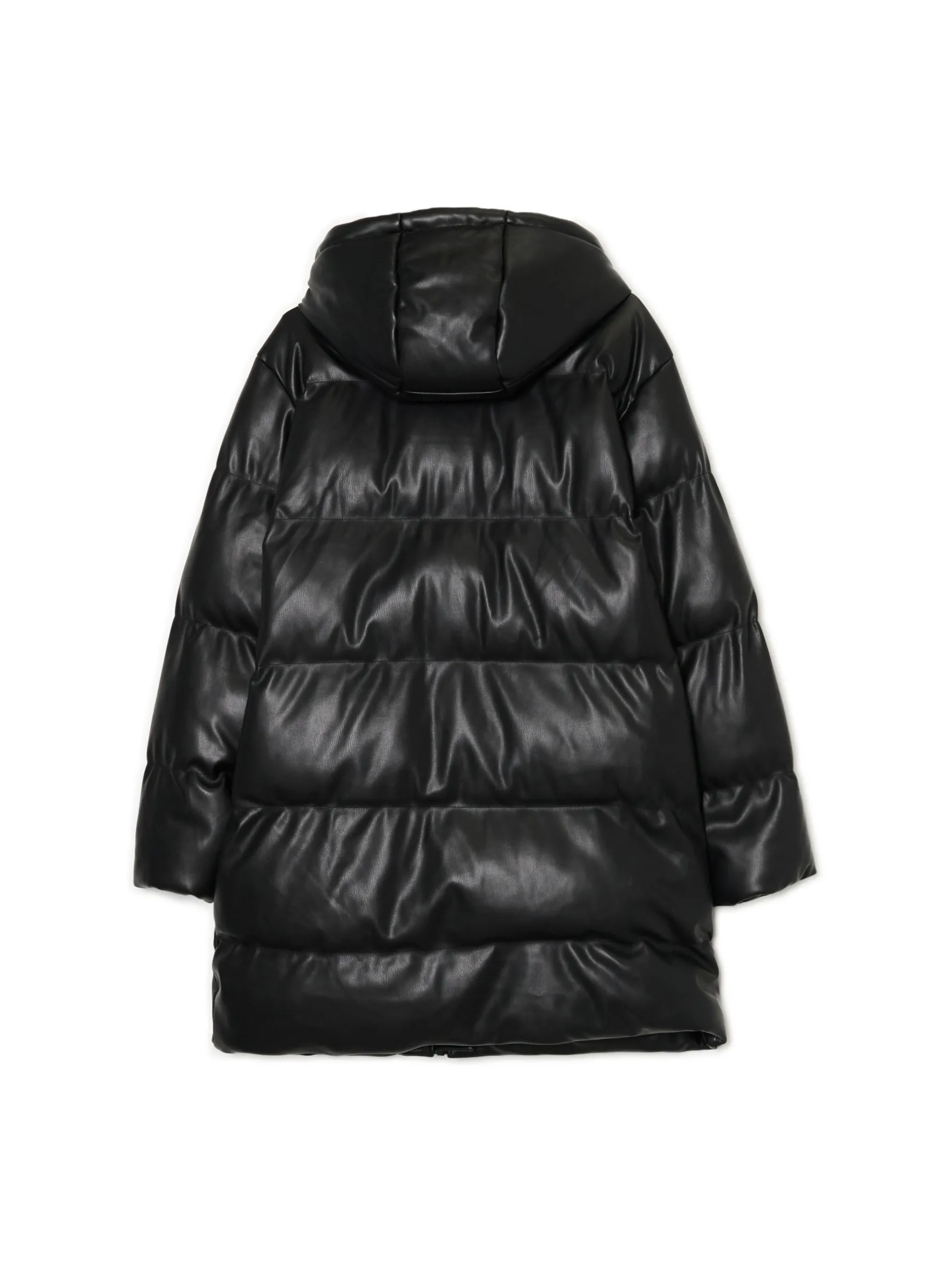 Cropp Kurtki, Płaszcze*Pikowany płaszcz ze sztucznej skóry czarny