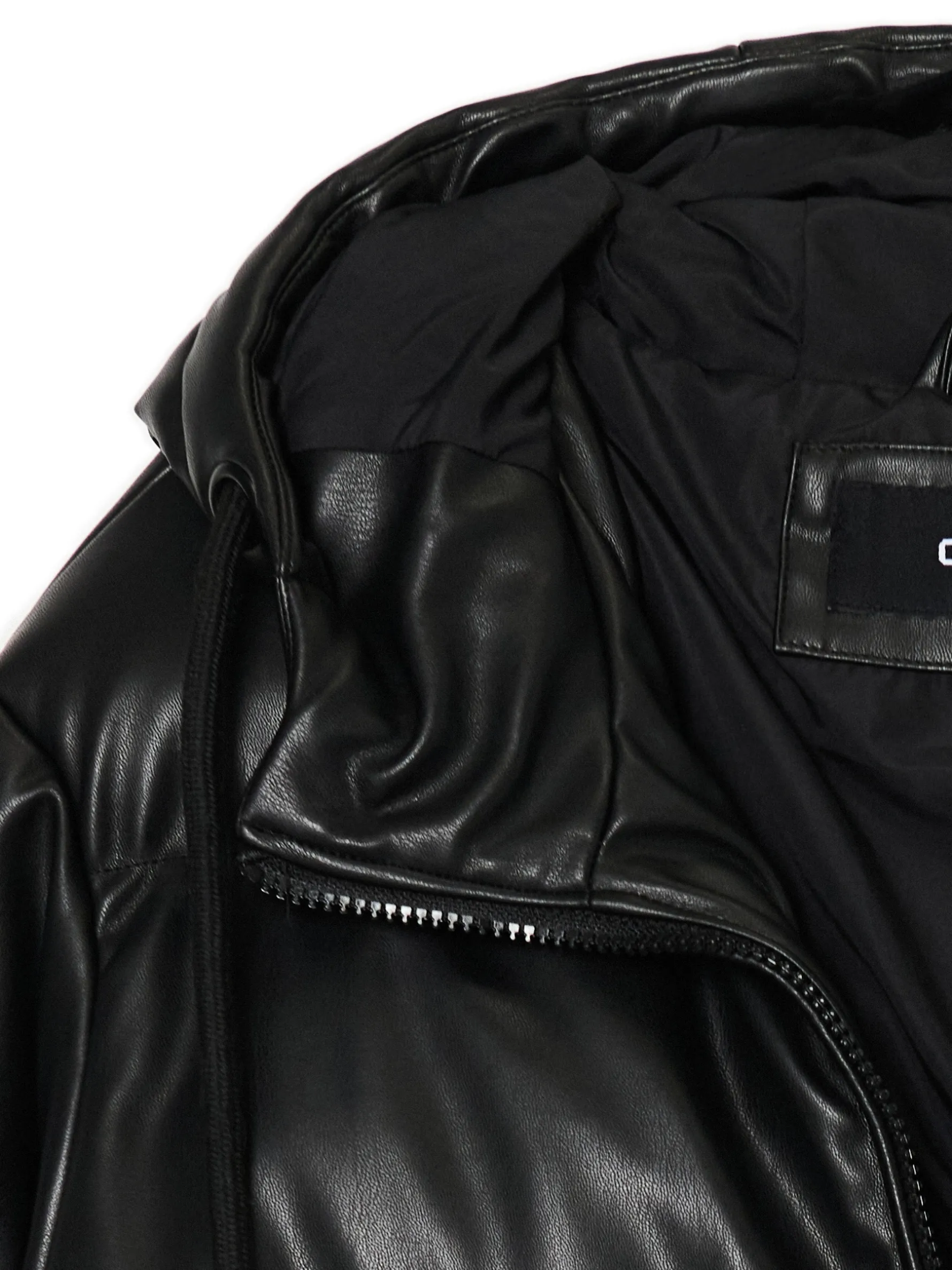 Cropp Kurtki, Płaszcze*Pikowany płaszcz ze sztucznej skóry czarny