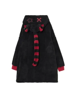 Cropp Cozy|Cozy*Pluszowa bluza snuddie z kotem czarny