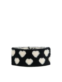 Cropp Czapki*Pluszowa opaska w serduszka czarny