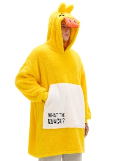 Cropp Snuddie, Onesie|Cozy*Pluszowa snuddie z motywem kaczki żółty