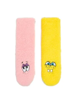 Cropp Cozy|Skarpety, Rajstopy*Pluszowe skarpetki SpongeBob-Patryk wielobarwny