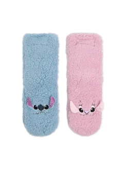 Cropp Cozy|Skarpety, Rajstopy*Pluszowe skarpetki Stitch i Andzia wielobarwny