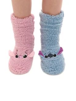 Cropp Cozy|Skarpety, Rajstopy*Pluszowe skarpetki Stitch i Andzia wielobarwny