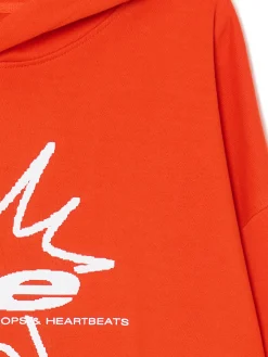 Cropp Bluzy*Pomarańczowa bluza hoddie i nadrukiem pomarańczowy