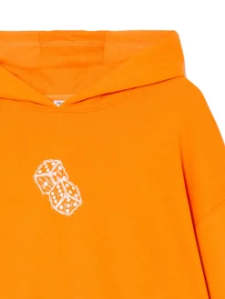 Cropp Unisex|Unisex*Pomarańczowa bluza z kapturem i nadrukiem UNISEX pomarańczowy