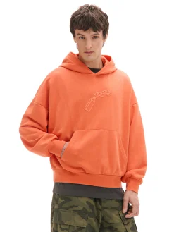 Cropp Bluzy*Pomarańczowa bluza z kapturem pomarańczowy
