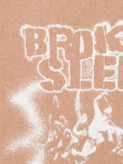 Cropp Koszulki, Topy*Pomarańczowa koszulka z nadrukiem pomarańczowy