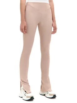 Cropp Spodnie*Prążkowane spodnie typu flare beżowy