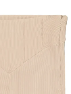 Cropp Spodnie*Prążkowane spodnie typu flare beżowy