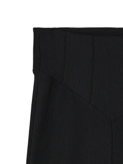 Cropp Spodnie*Prążkowane spodnie typu flare czarny