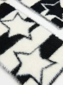 Cropp Szaliki*Puchaty szalik z motywem gwiazdy czarny