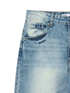 Cropp Jeansy*Retro jeansy wide leg błękitny