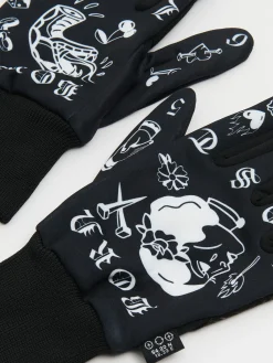 Cropp Rękawiczki*Rękawiczki z kontrastowym nadrukiem czarny