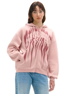 Cropp Bluzy*Różowa bluza z kapturem różowy