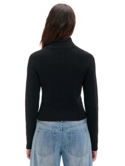 Cropp Swetry*Rozpinany sweter ze stójką czarny