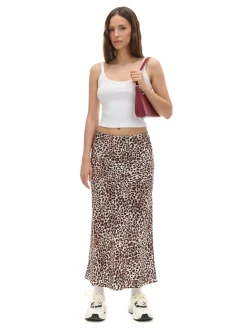 Cropp Spódnice*Satynowa spódnica w panterkę beżowy