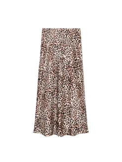 Cropp Spódnice*Satynowa spódnica w panterkę beżowy