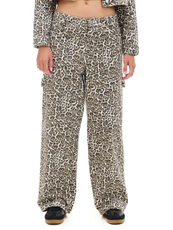 Cropp Spodnie|Sety*Spodnie baggy w panterkę wielobarwny