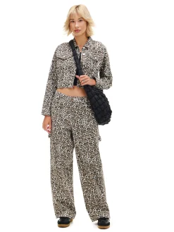 Cropp Spodnie|Sety*Spodnie baggy w panterkę wielobarwny