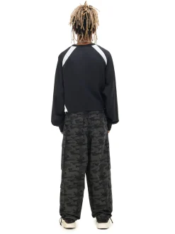 Cropp Spodnie*Spodnie cargo ze wzorem moro szary