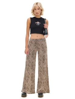 Cropp Spodnie*Spodnie flare w panterkę wielobarwny