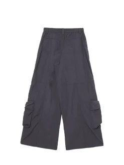 Cropp Spodnie*Spodnie parachute z kieszeniami cargo fioletowy